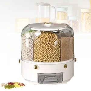 Boîte de Rangement Rotatif 360° – 6 Compartiments Étanches