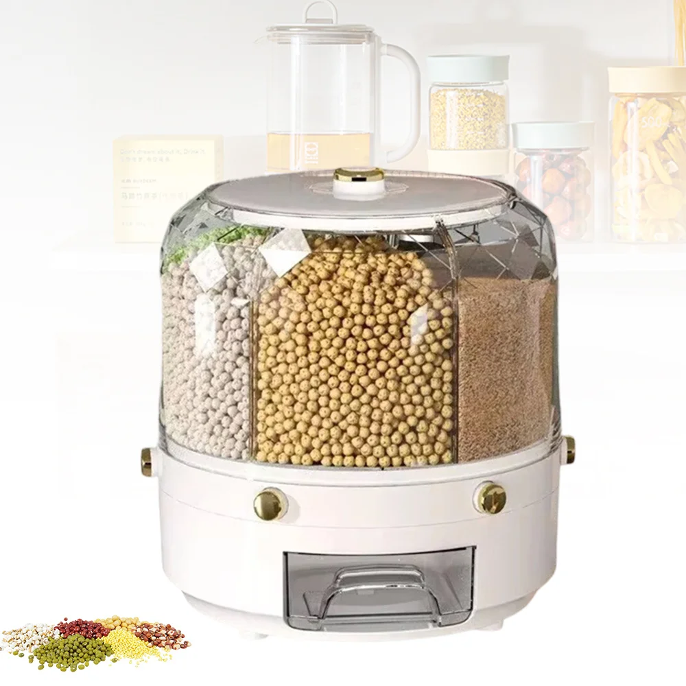 Boîte de Rangement Rotatif 360° – 6 Compartiments Étanches