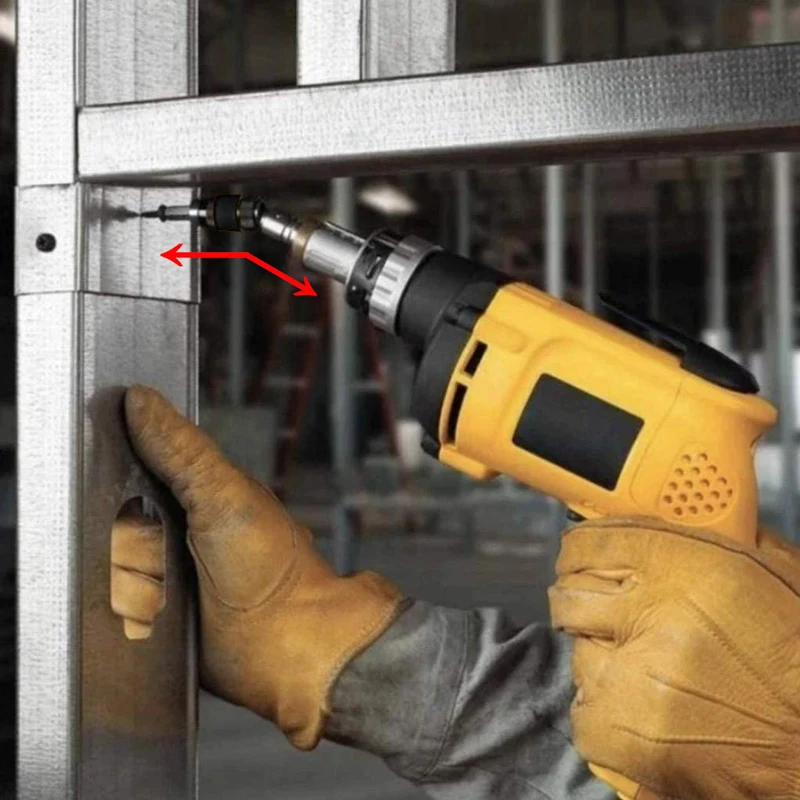 Embouts de tournevis à anneau magnétique hexagonal, outils à main, rallonge de foret, nouveau support à changement rapide, guide d'entraînement, pointe de perceuse à vis, 1/4" – Image 4