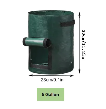 Sac de culture de plantes végétales, 5 pièces, fournitures de jardin, conteneur de plantation, Pot de jardin épais, jardinière de culture de pommes de terre, tissu PE – Image 8