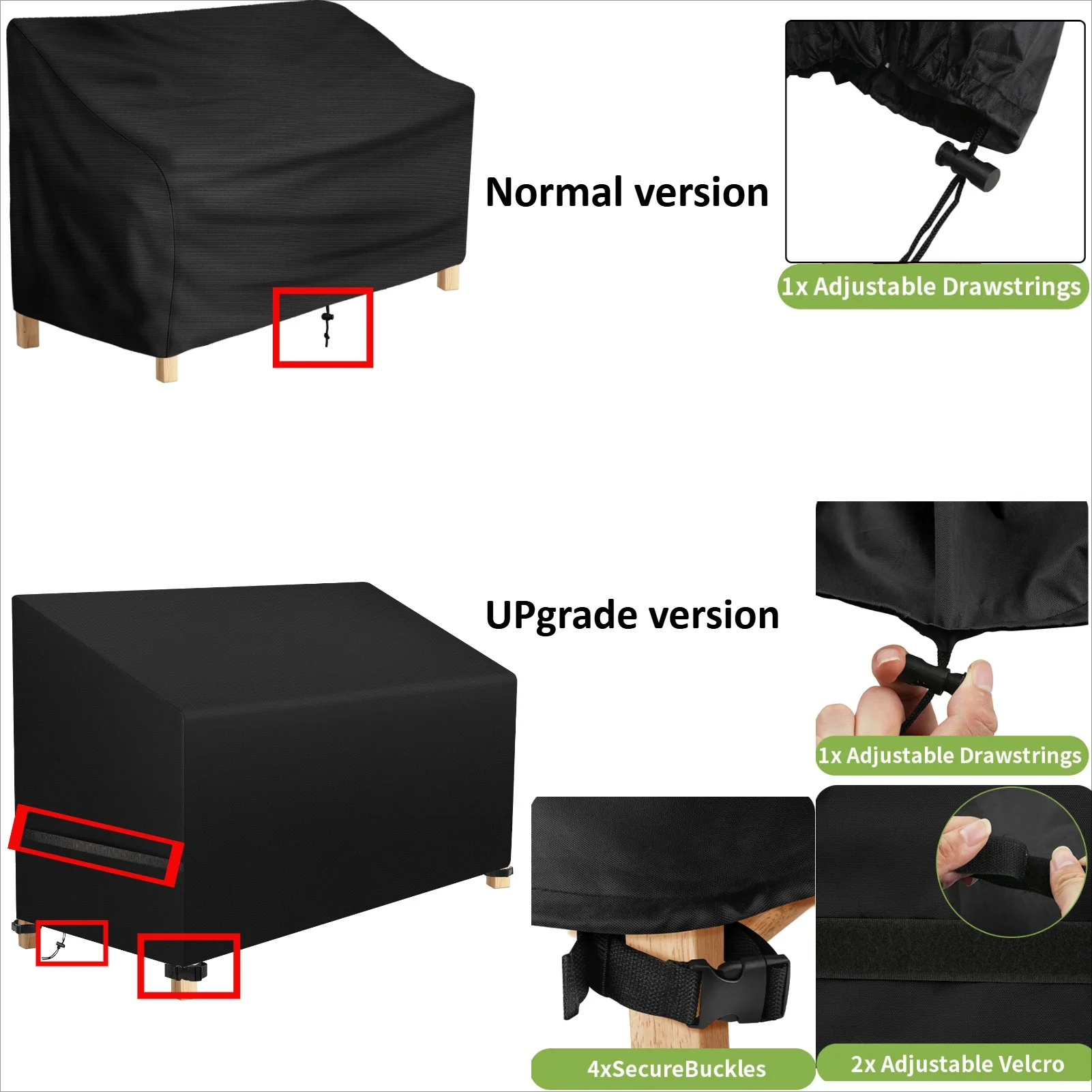 Housse de Chaise de Jardin Imperméable – Protection Universelle Anti-UV pour Fauteuil de Patio Extérieur – Image 4