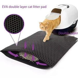 Tapis de litière pour chat avec cadeau, Double couche, imperméable, pour boîte à litière pour animaux de compagnie, antidérapant, sable, lavable, tapis de lit propre, produits