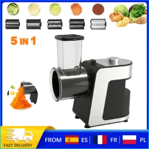 Hachoir Électrique 5-en-1 500W - Trancheuse & Râpe