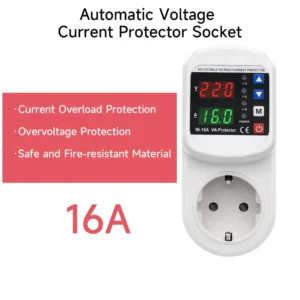 Protecteur de Prise AC 16A - Anti-Surtension 110V/220V