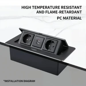 Prise de Bureau Multifonction USB-C & HDMI - Alliage Alu