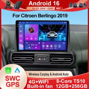 Autoradio Android CarPlay pour Citroën Berlingo 2019