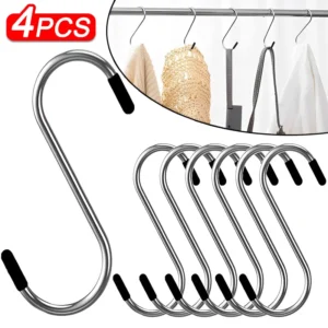 Crochets S Inox 4p - Rangement Cuisine & Chambre