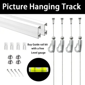 Kit Rail Crochet Suspension Tableaux - 2 Pièces
