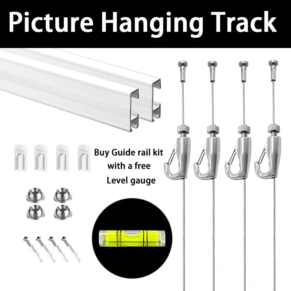Kit Rail Crochet Suspension Tableaux - 2 Pièces