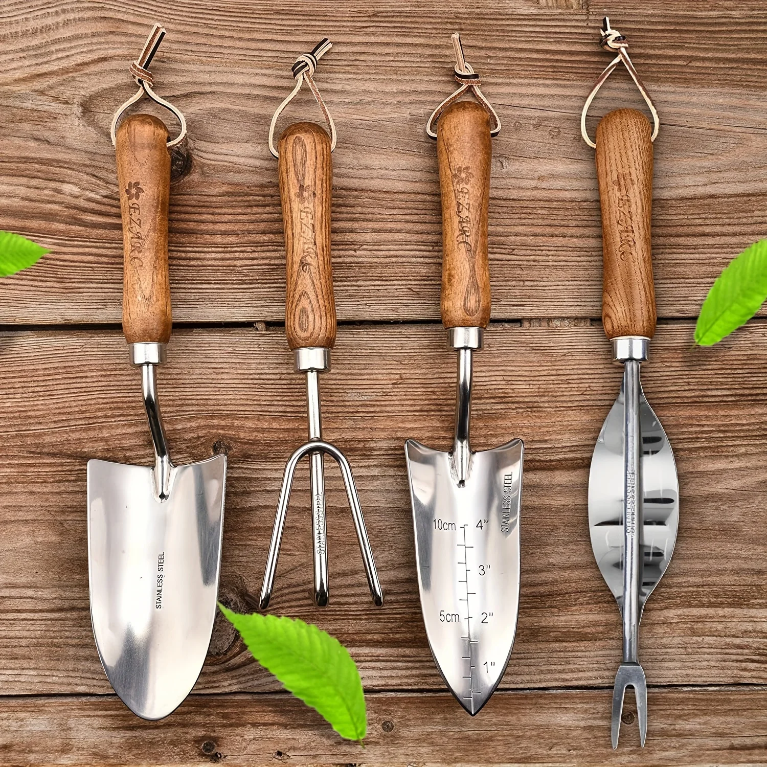 Kit Jardinage 4 Pièces Acier & Bois - Outils Robustes