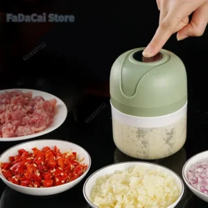 Hachoir Électrique USB 6 Lames - Viande, Légumes, Ail