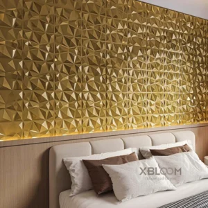 Panneau 3D Doré Brillant - Décoration Murale Élégante