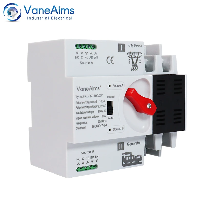 Commutateur ATS 63A 220V pour Générateur Solaire