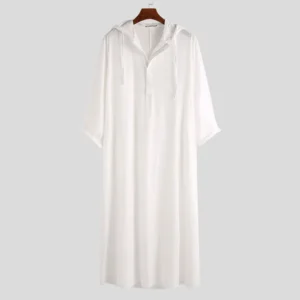 Thobe Homme Islamique - Taille S-5XL, Couleur Unie