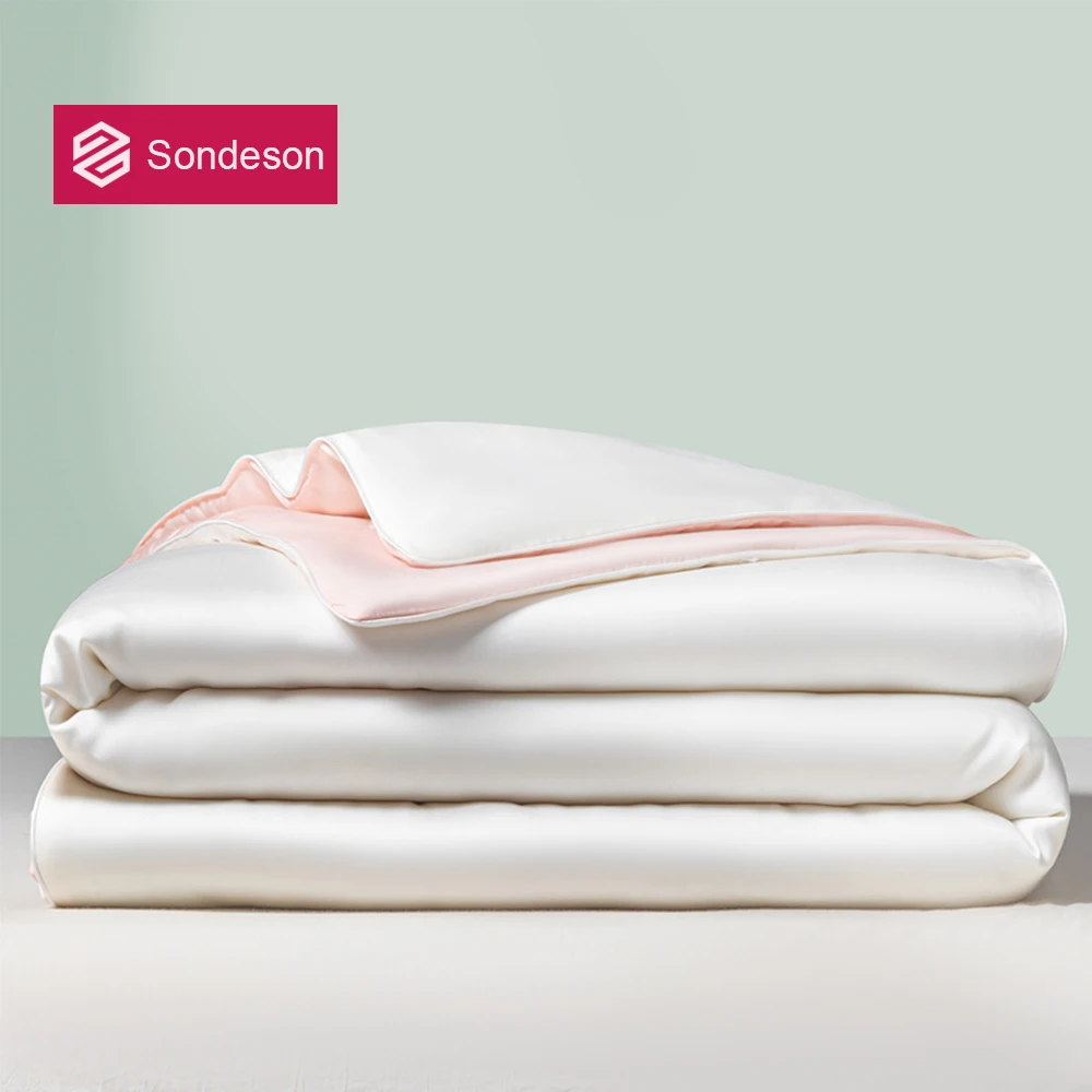 Couette d'Été Fraîche - Blanc & Rose - Sommeil Profond