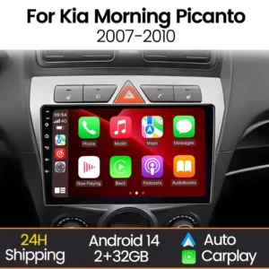 Autoradio Android Auto pour Kia Picanto 2007-2010 GPS