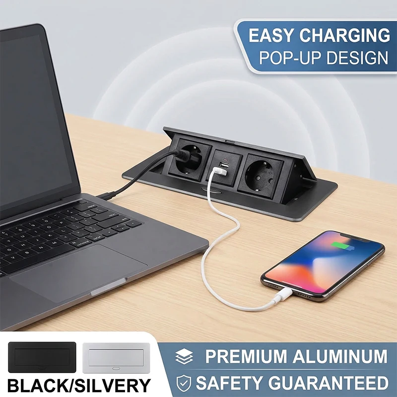 Prise Escamotable Bureau - Chargeur de Table Invisible