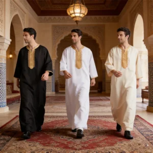 Thobe Homme Brodé - Robe Islamique Élégante
