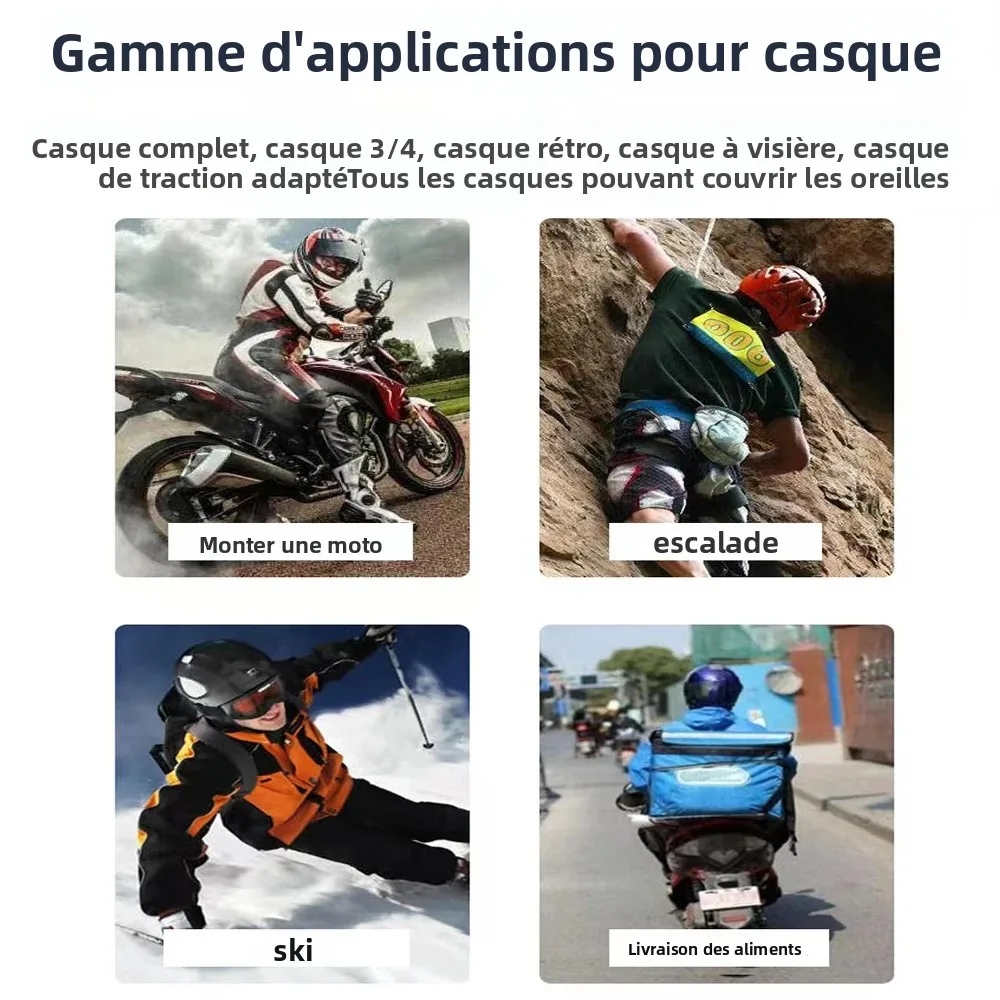 Casque de moto Bluetooth casque sans fil casque avec Microphone écouteur ENC suppression du bruit mains libres parlant conduite – Image 6