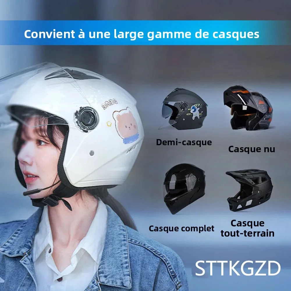Casque de moto Bluetooth casque sans fil casque avec Microphone écouteur ENC suppression du bruit mains libres parlant conduite – Image 2