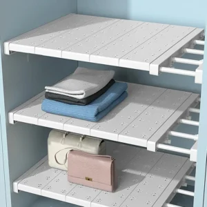 Organisateur de placard réglable, étagère de rangement murale, support de cuisine, salle de bains, gain de place, décoration de garde-robe, support d'armoire
