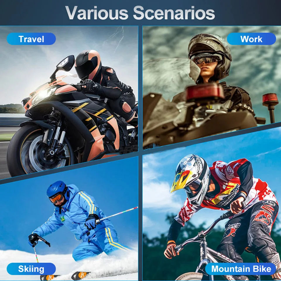 Casque de moto Bluetooth casque sans fil casque avec Microphone écouteur ENC suppression du bruit mains libres parlant conduite – Image 7