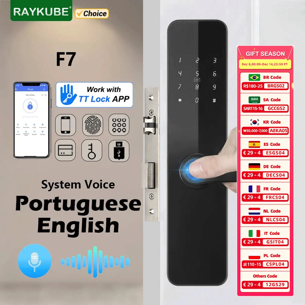 Serrure digitale RAYKUBE F7 TT – Sécurité connectée
