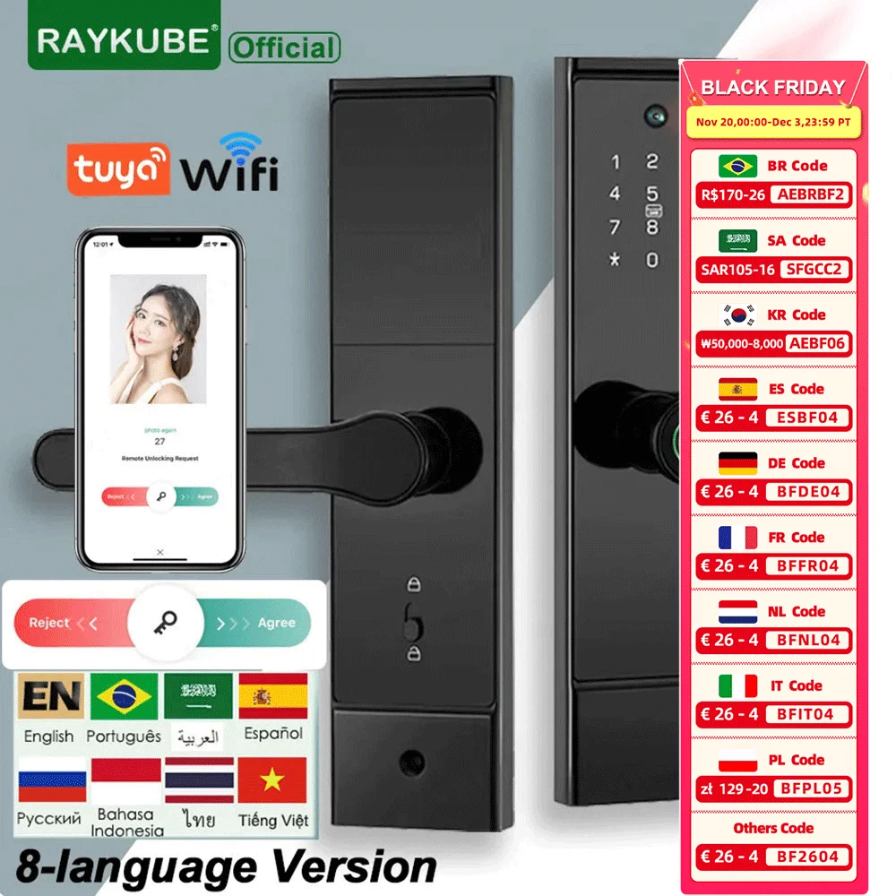 Serrure connectée WiFi RAYKUpunP10