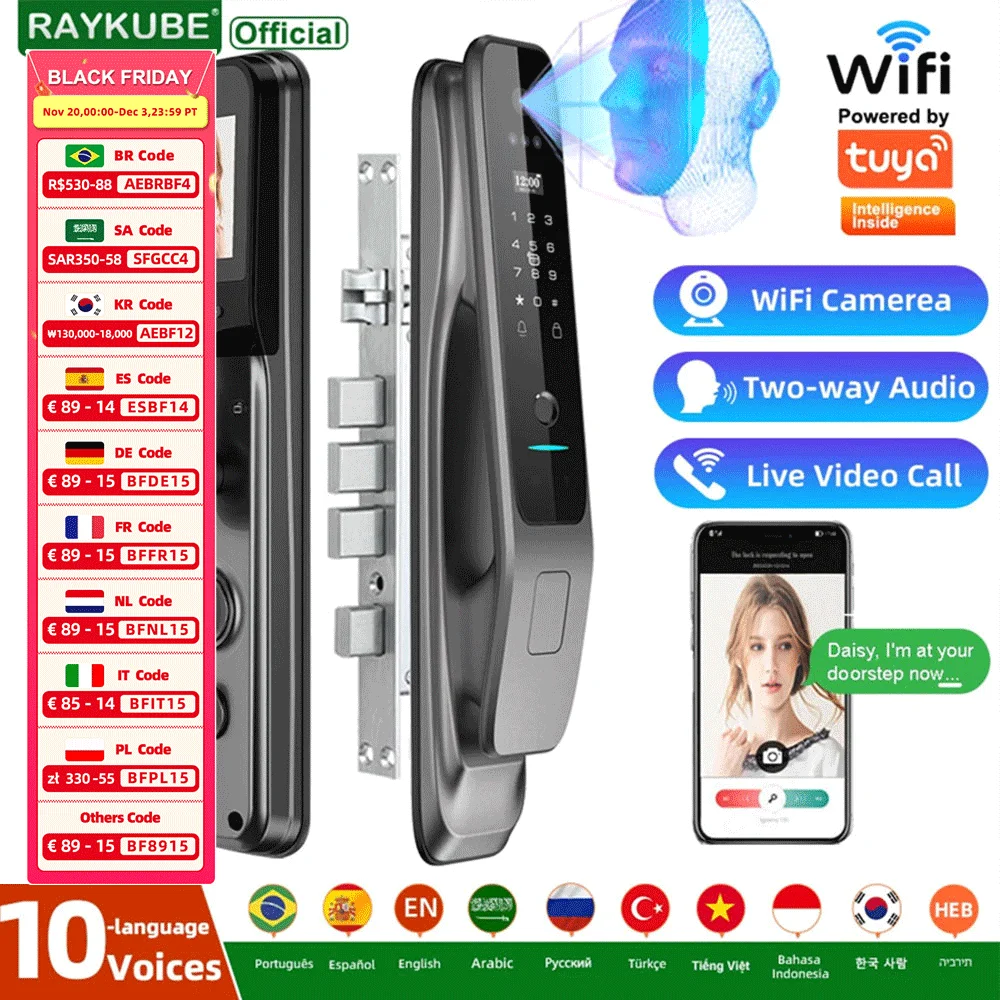 Serrure WiFi 3D Visage + Caméra