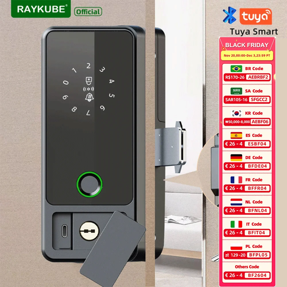 Serrure verre intelligente RAYKUBE G18 Bluetooth
