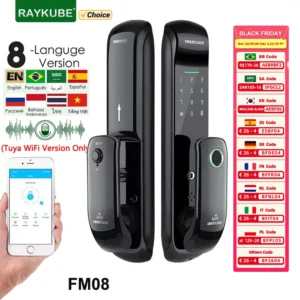 Serrure WiFi Tuya – Empreinte & Sécurité