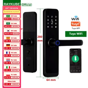 Serrure WiFi Tuya – Empreinte & Sonnette