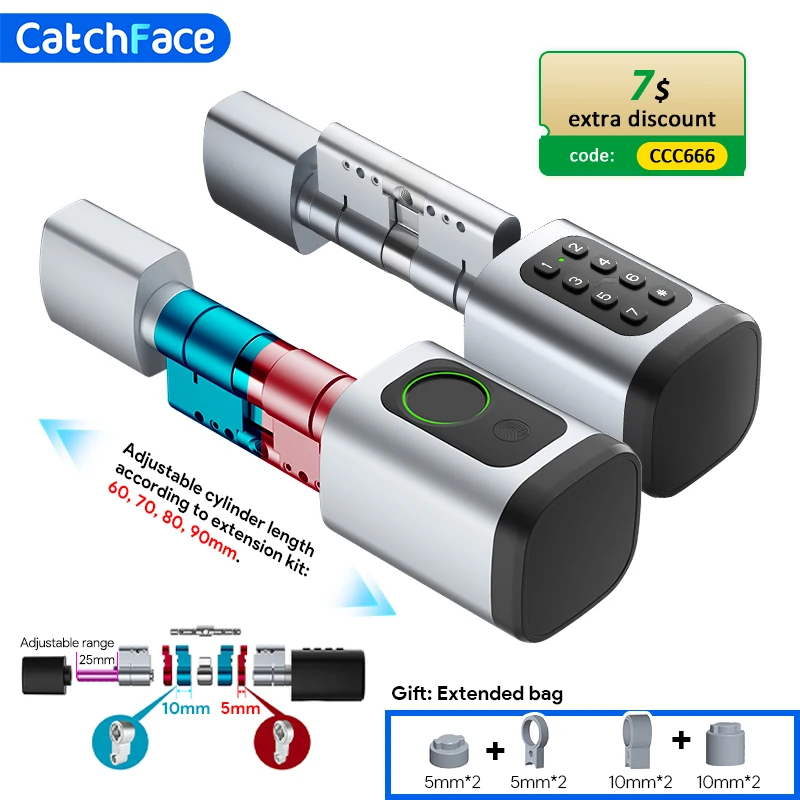 Serrure connectée V1 Pro – TUYA, empreinte & RFID
